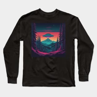 UFO Chronicles Podcast - UFO Glitch Artwork V4 Long Sleeve T-Shirt